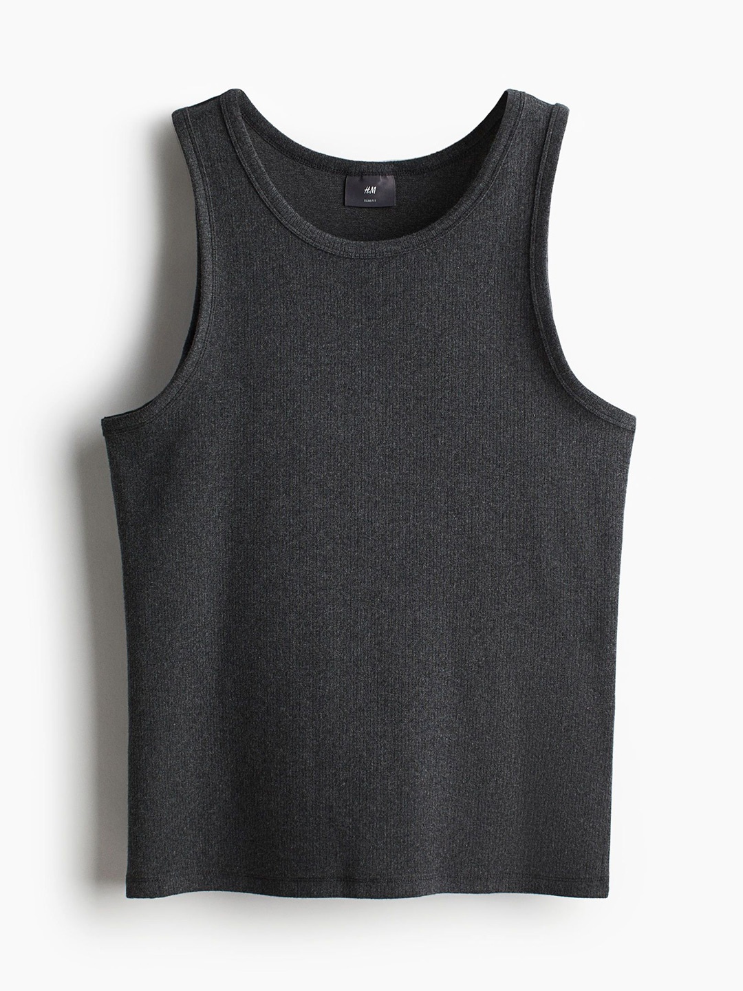 

H&M Slim Fit Ribbed Vest Top, Grey