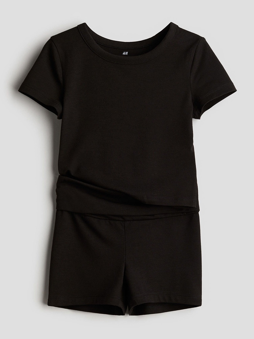 

H&M Girls 2-Piece Top And Shorts Set, Black