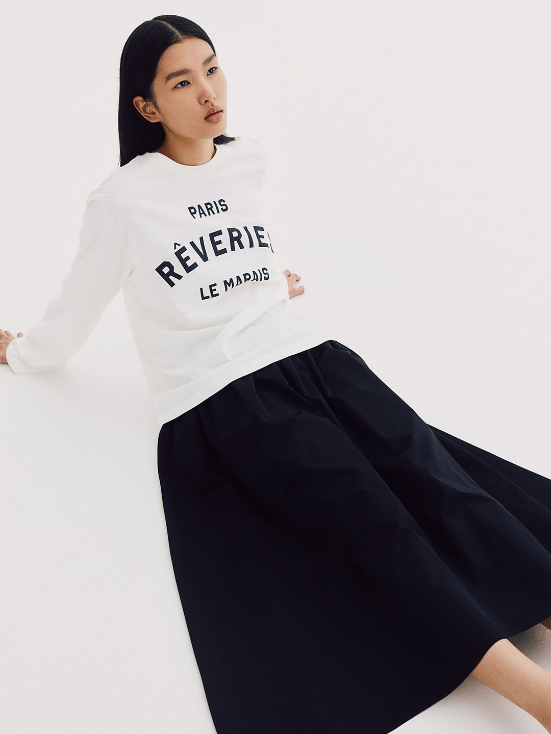 

H&M Long-Sleeved Jersey Tops, White