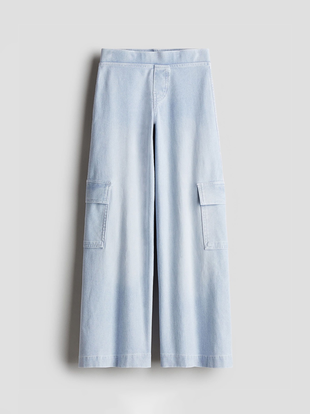 

H&M Girls Wide Cargo Trousers, Blue