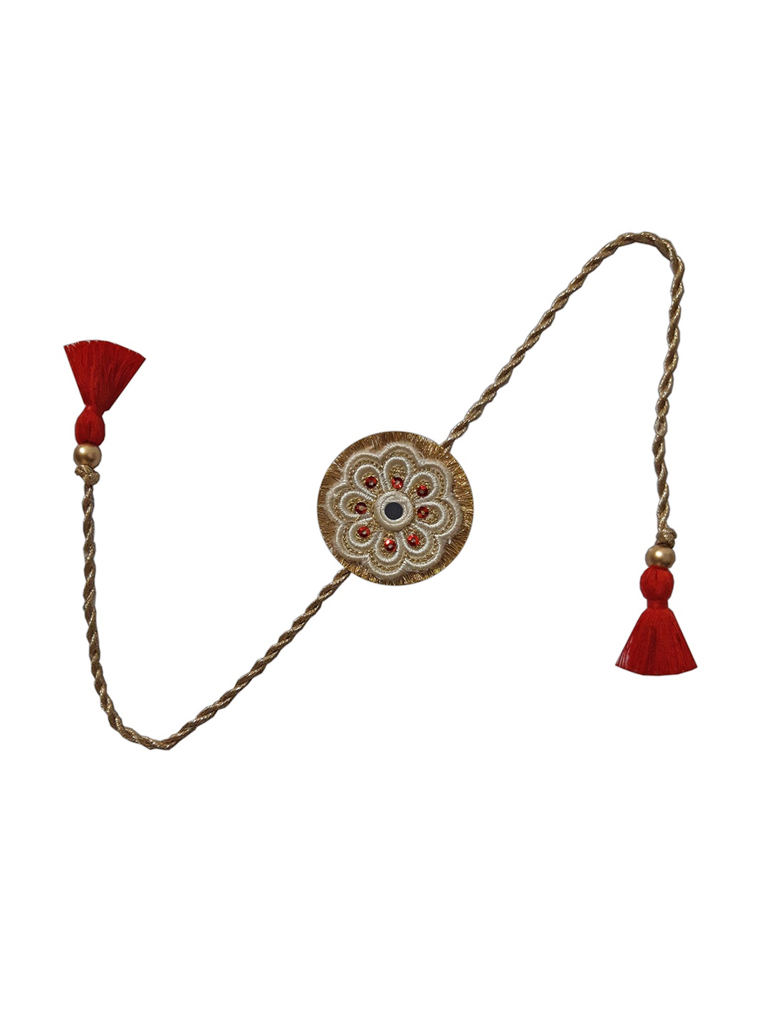 

MASQ Set of 3 Beaded Thread Rakhis, Beige