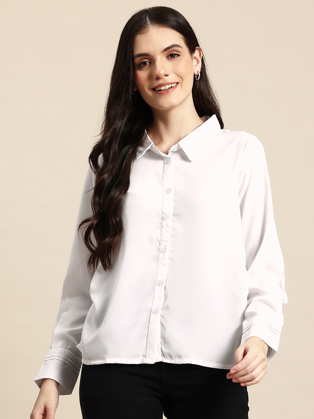

Mast & Harbour Semi Sheer Casual Shirt, White