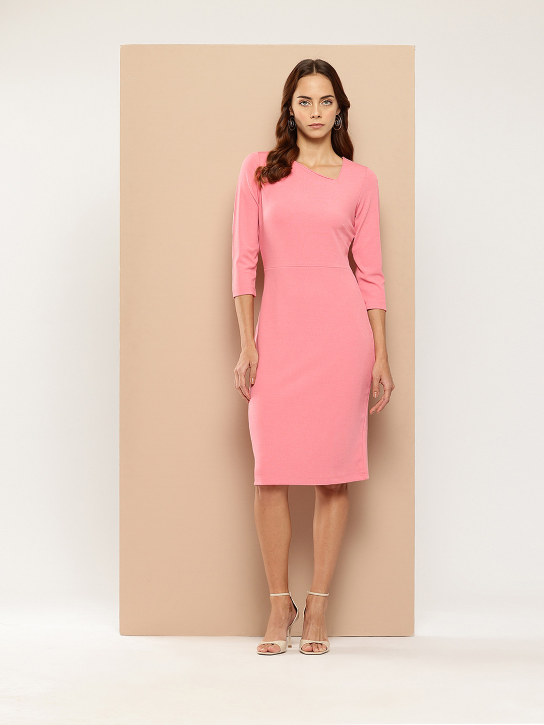 

her by invictus Solid A-Line Dress, Pink