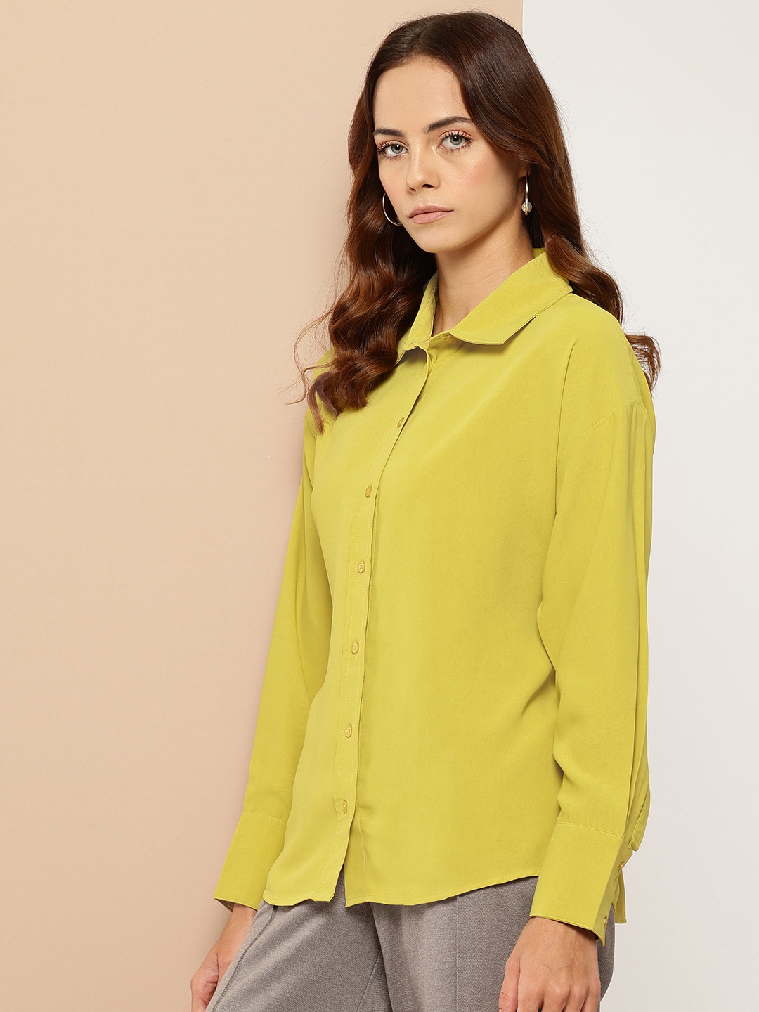 

her by invictus Tie-Up Waist Shirt, Lime green