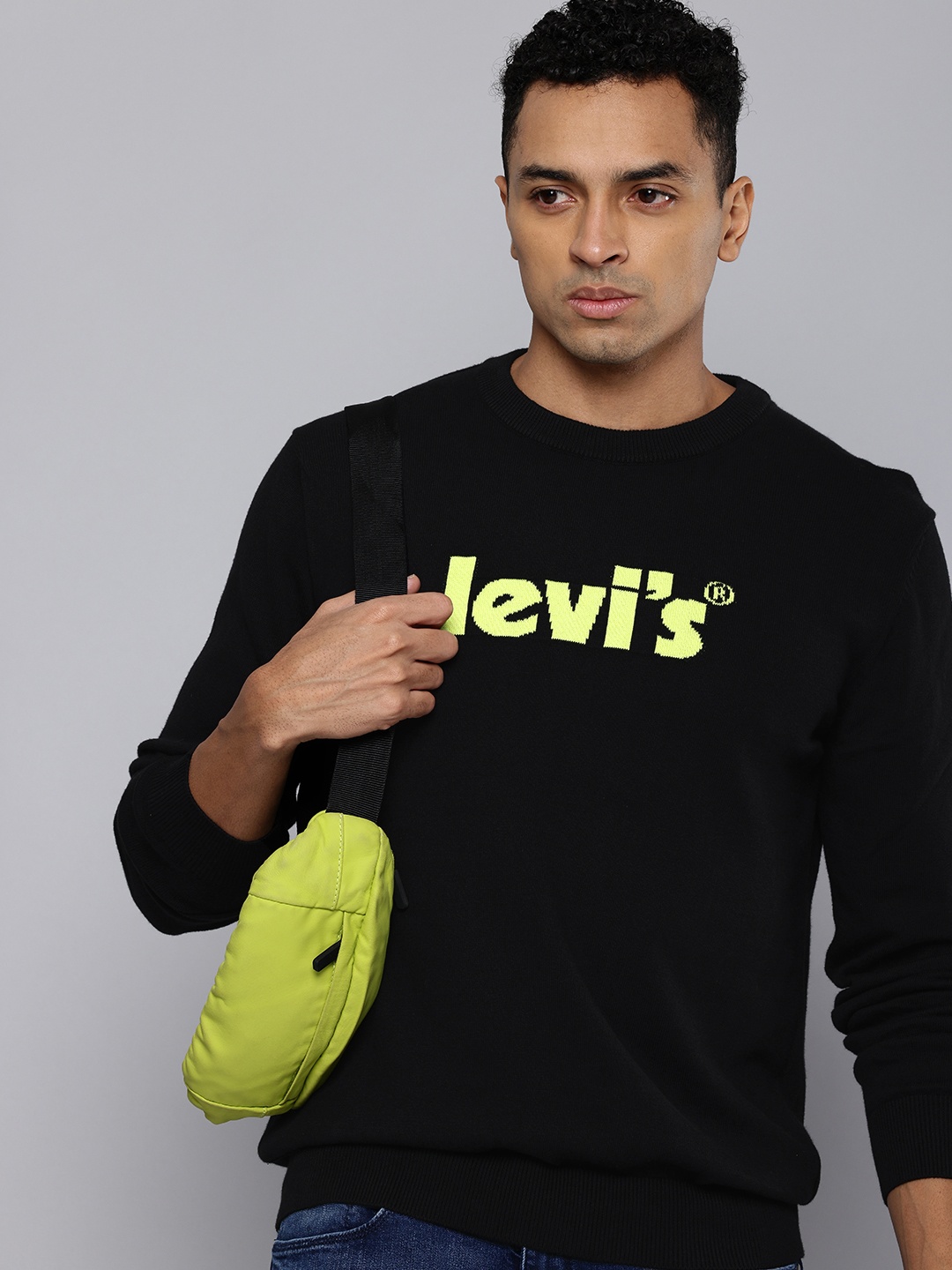 

Levis Pure Cotton Brand Logo Pullover Sweater, Black