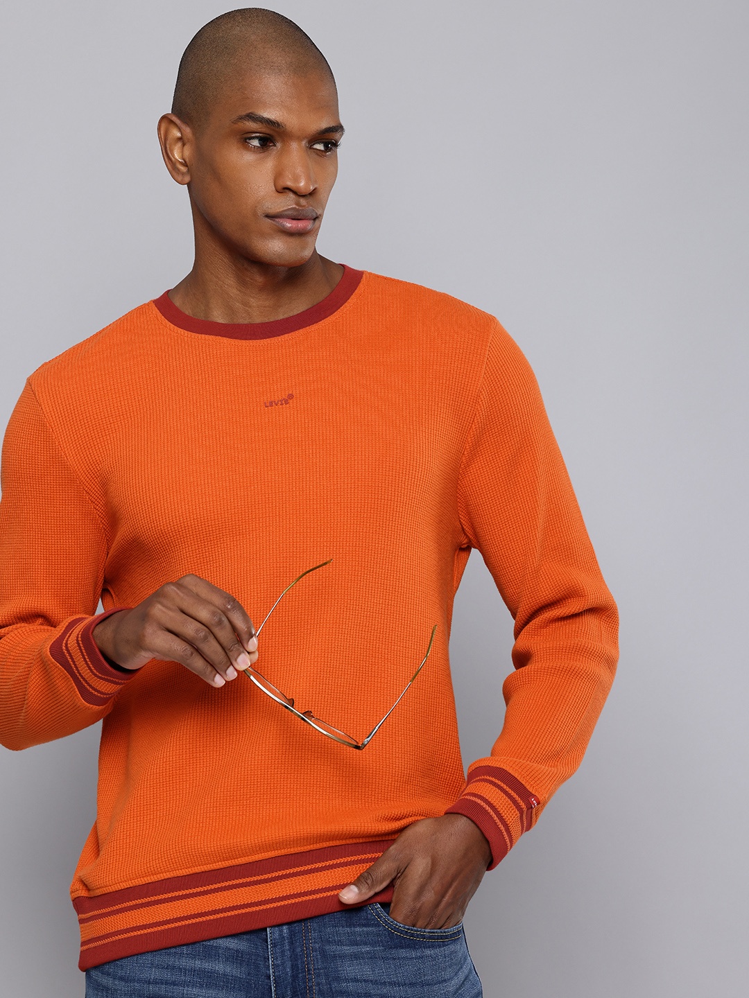 

Levis Pure Cotton Pullover Sweater, Orange