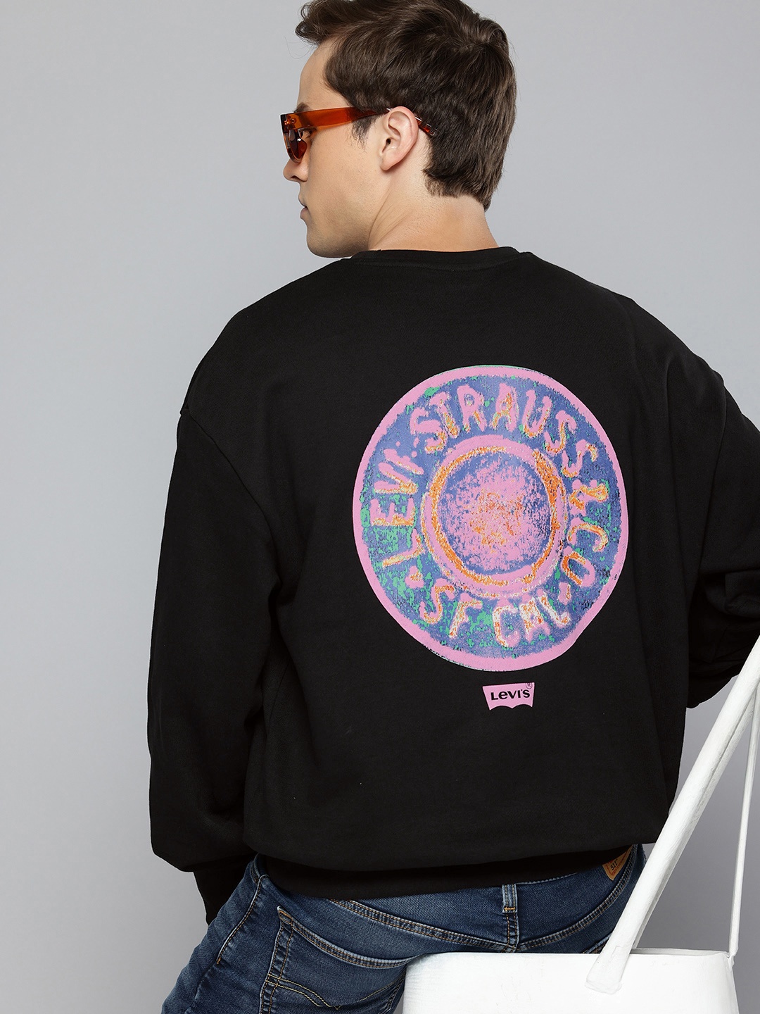 

Levis Brand Logo Printed Pure Cotton Relaxed Fit Sweatshirt, Black