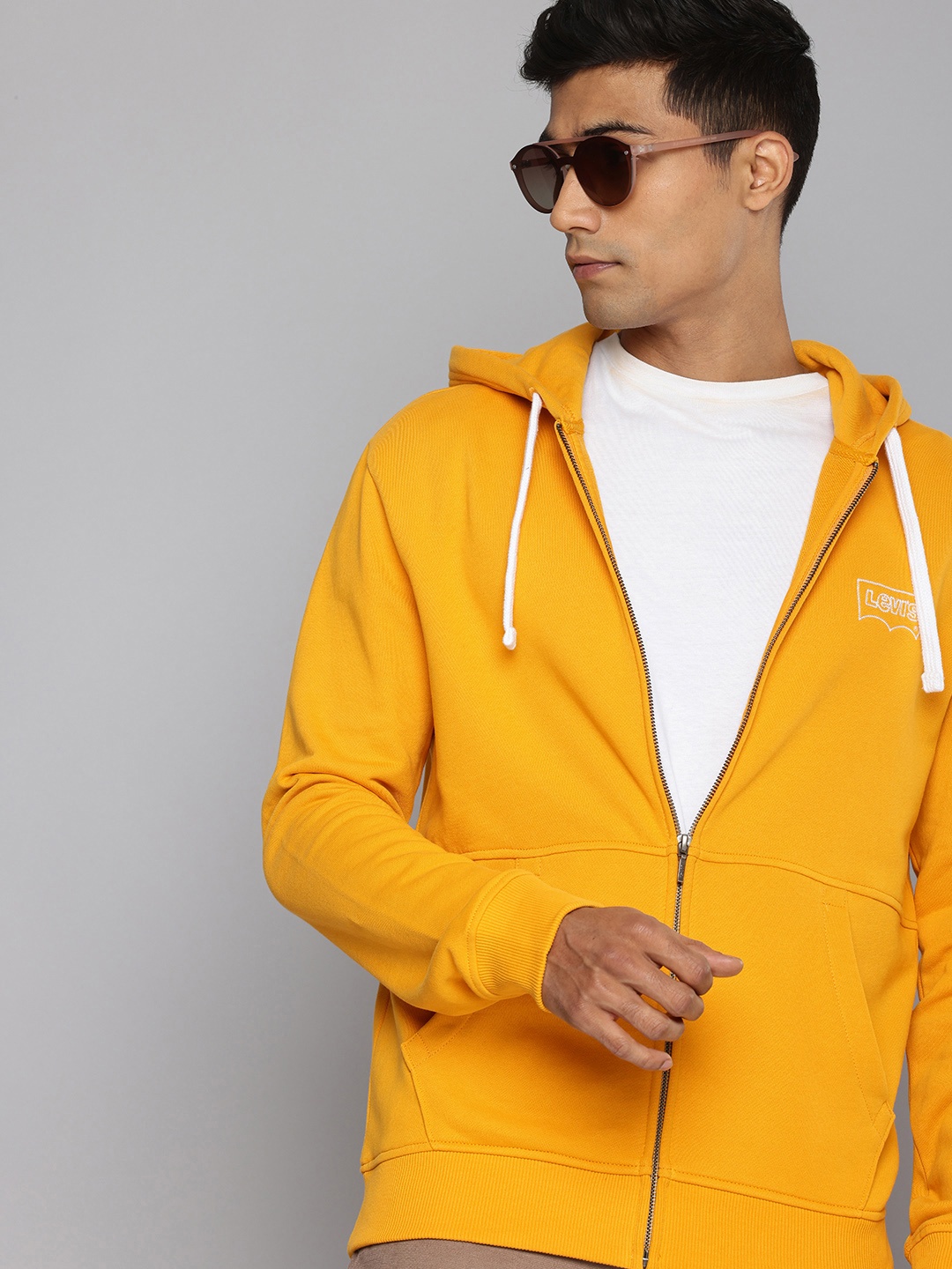 

Levis Pure Cotton Solid Hooded Sweatshirt, Yellow