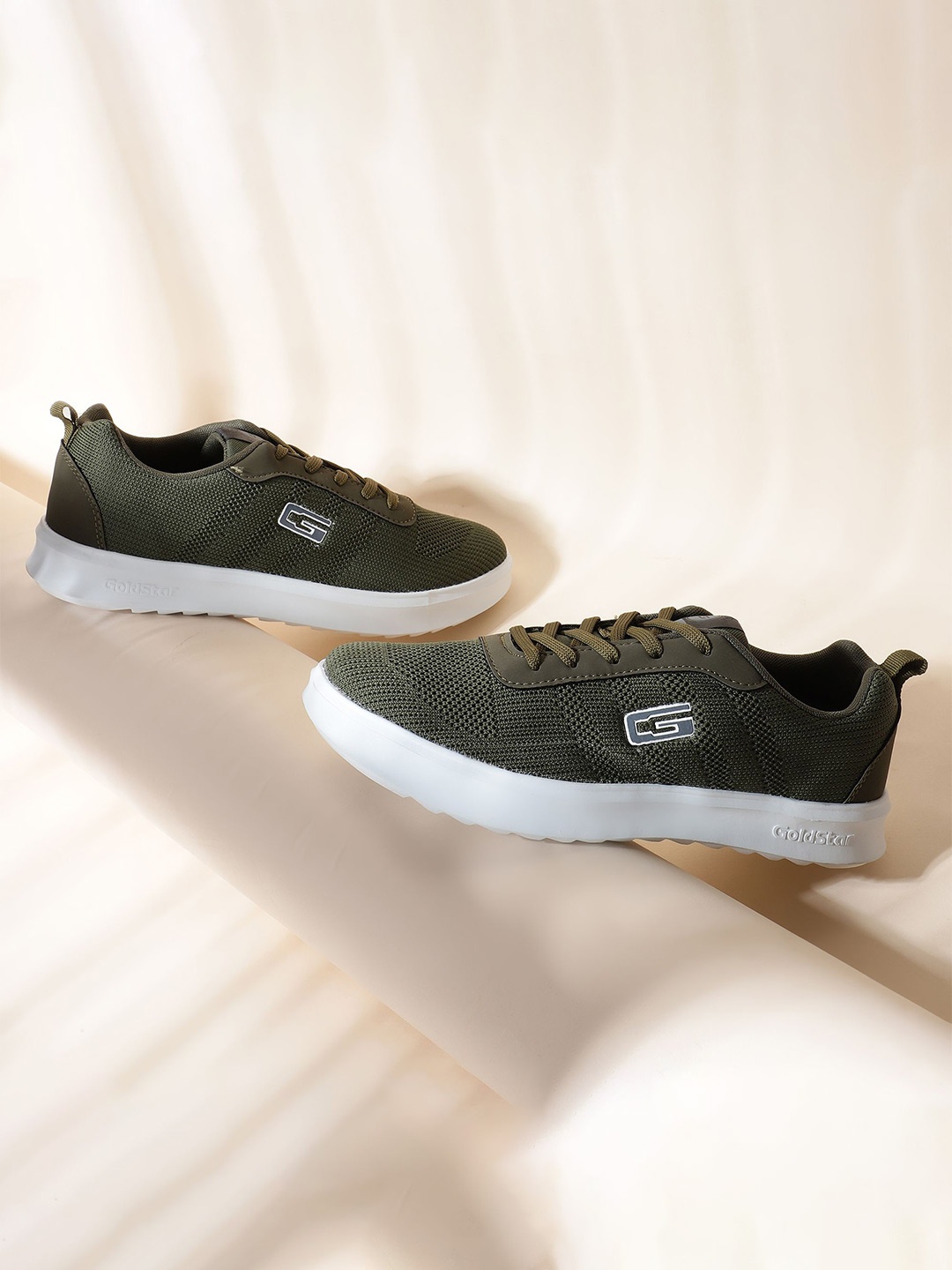 

Goldstar Men Mesh Walking Non-Marking Shoes, Olive