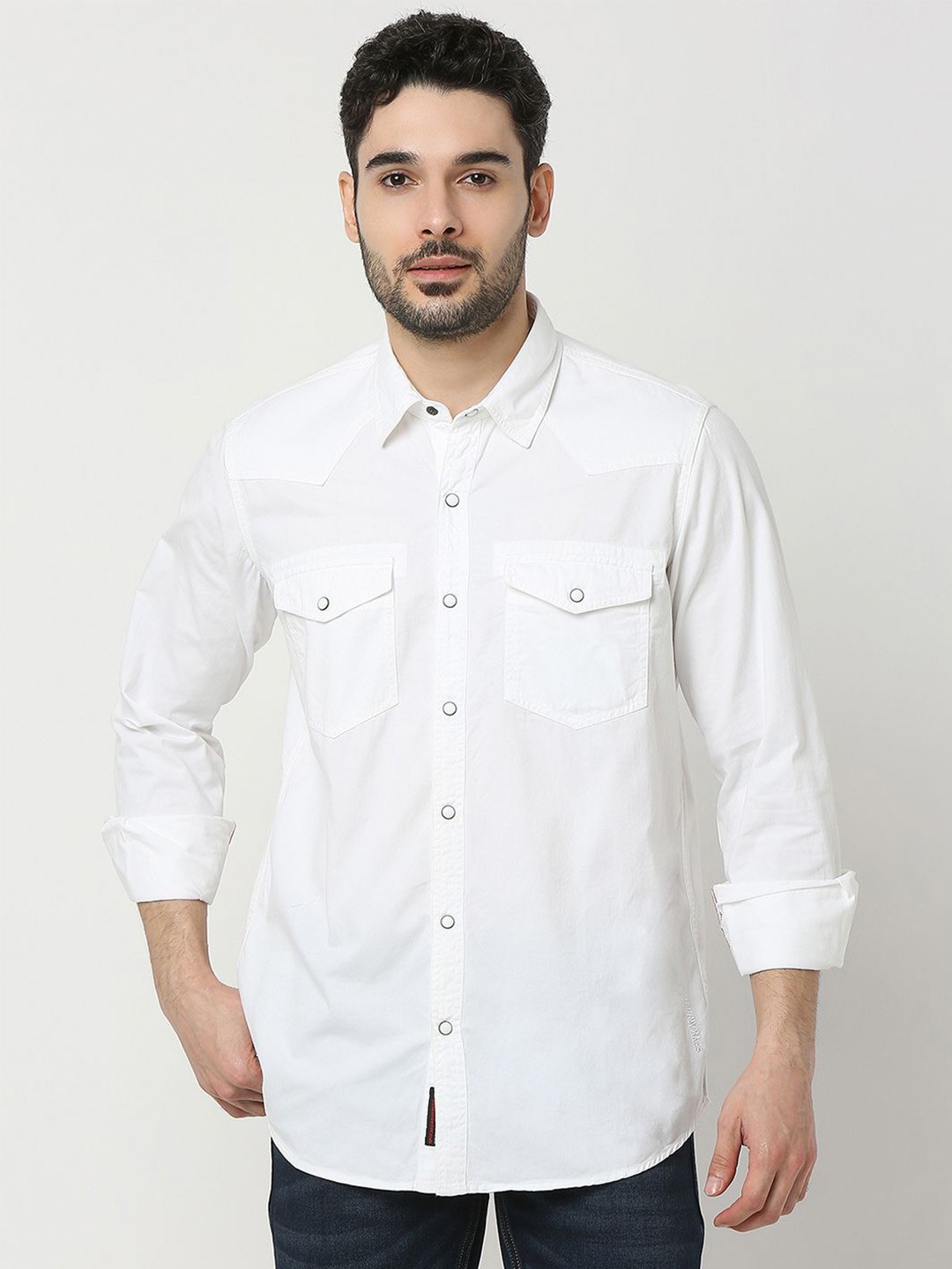

SPYKAR Men Slim Fit Opaque Casual Shirt, White