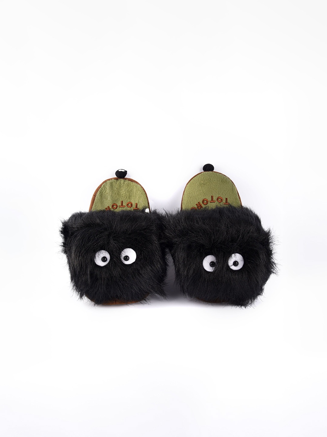 

COMICSENSE My Neighbor Totoro Anime Soot Spirit Plush Room Slippers, Black