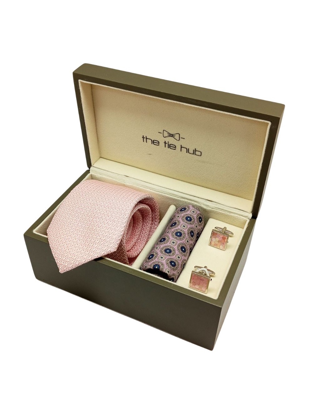 

The Tie Hub Men Accessory Gift Set of Necktie Combo set, Pink