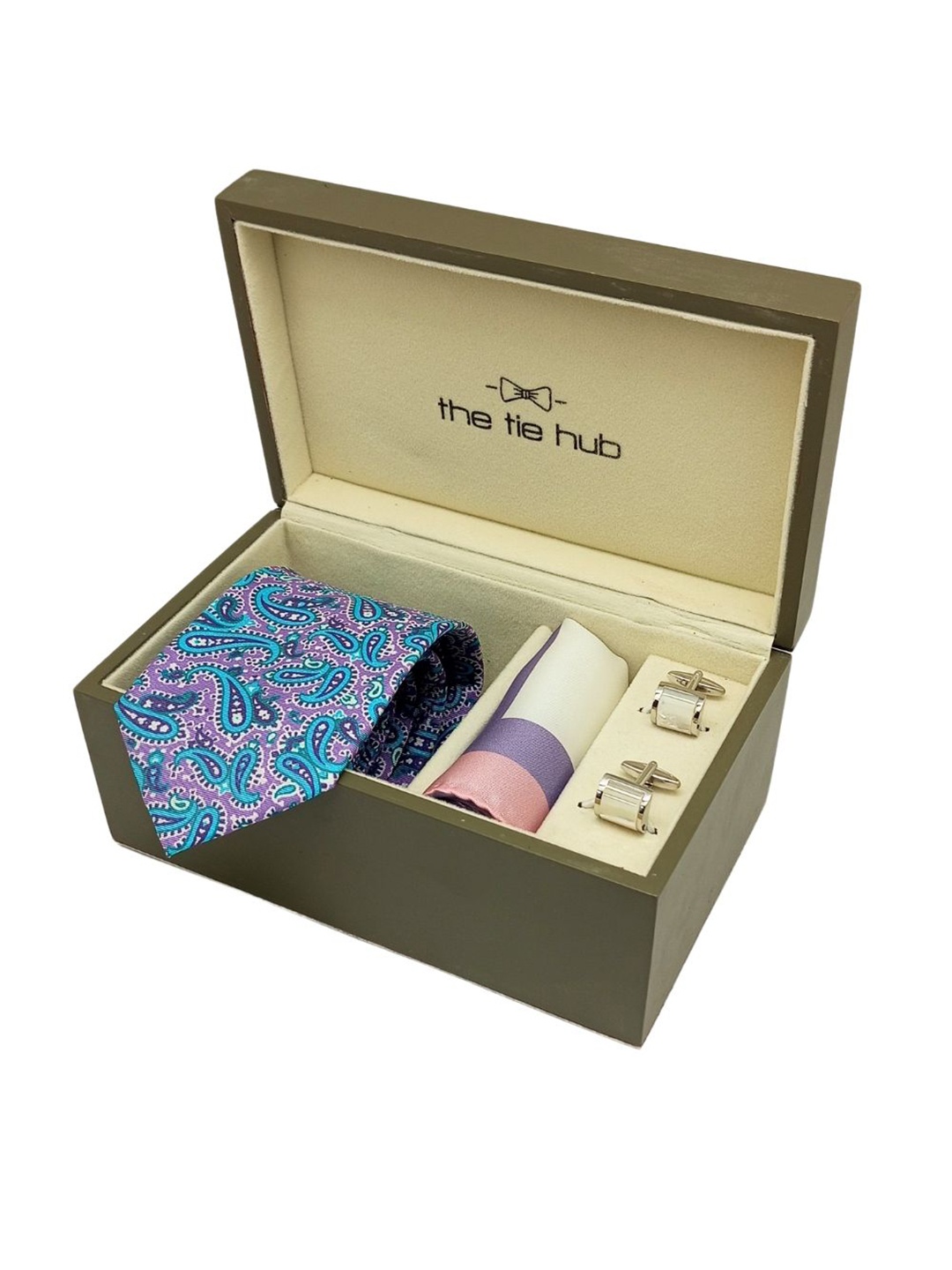 

The Tie Hub Men Accessory Gift Set of Necktie Combo set, Purple