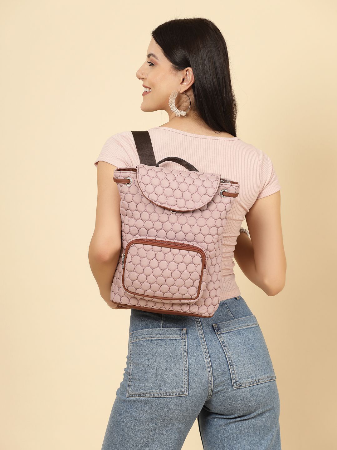 

Anekaant Unisex Textured Non-Padded Backpack, Pink
