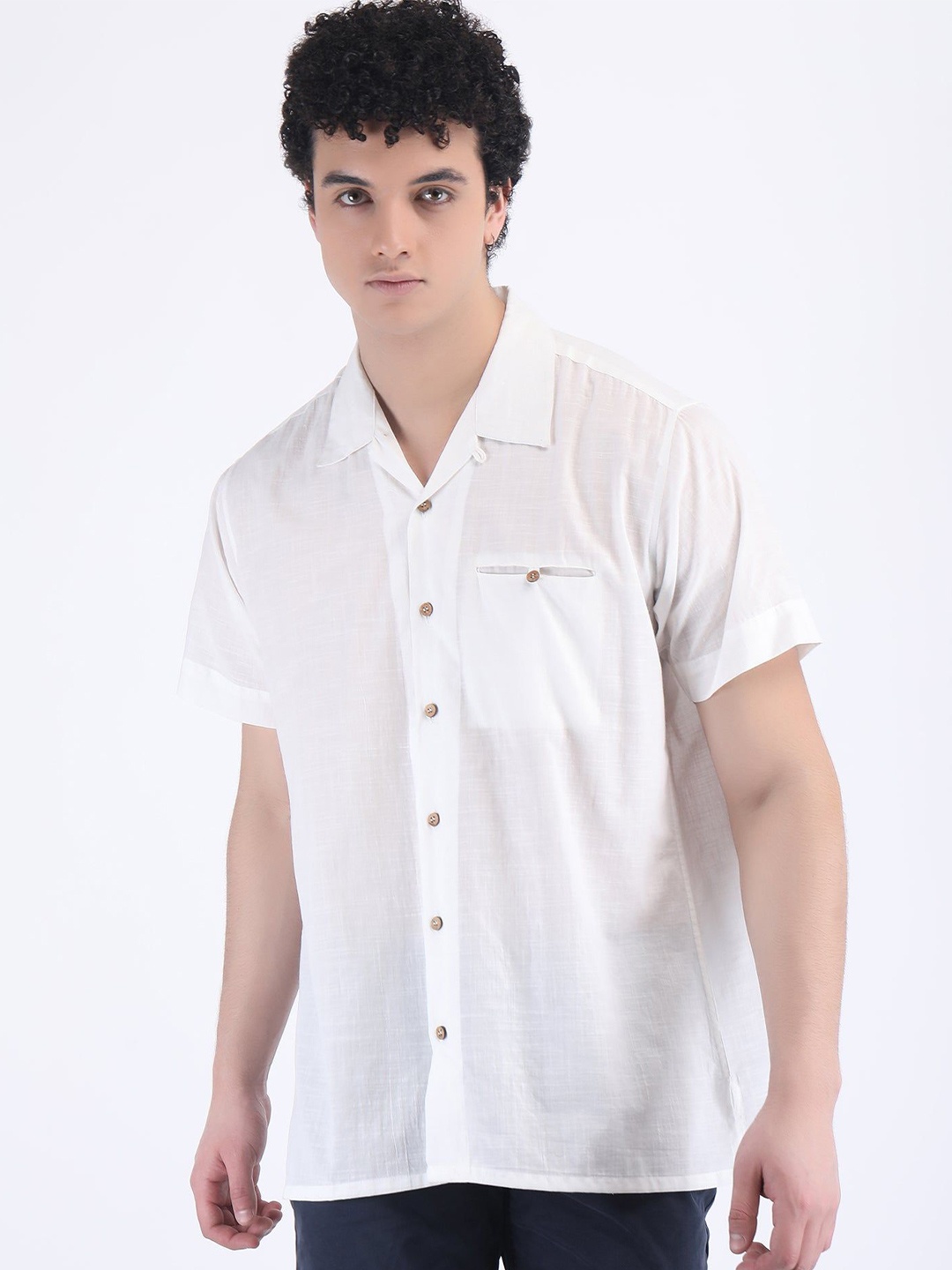 

HUE & HIDE Men Modern Opaque Casual Shirt, White