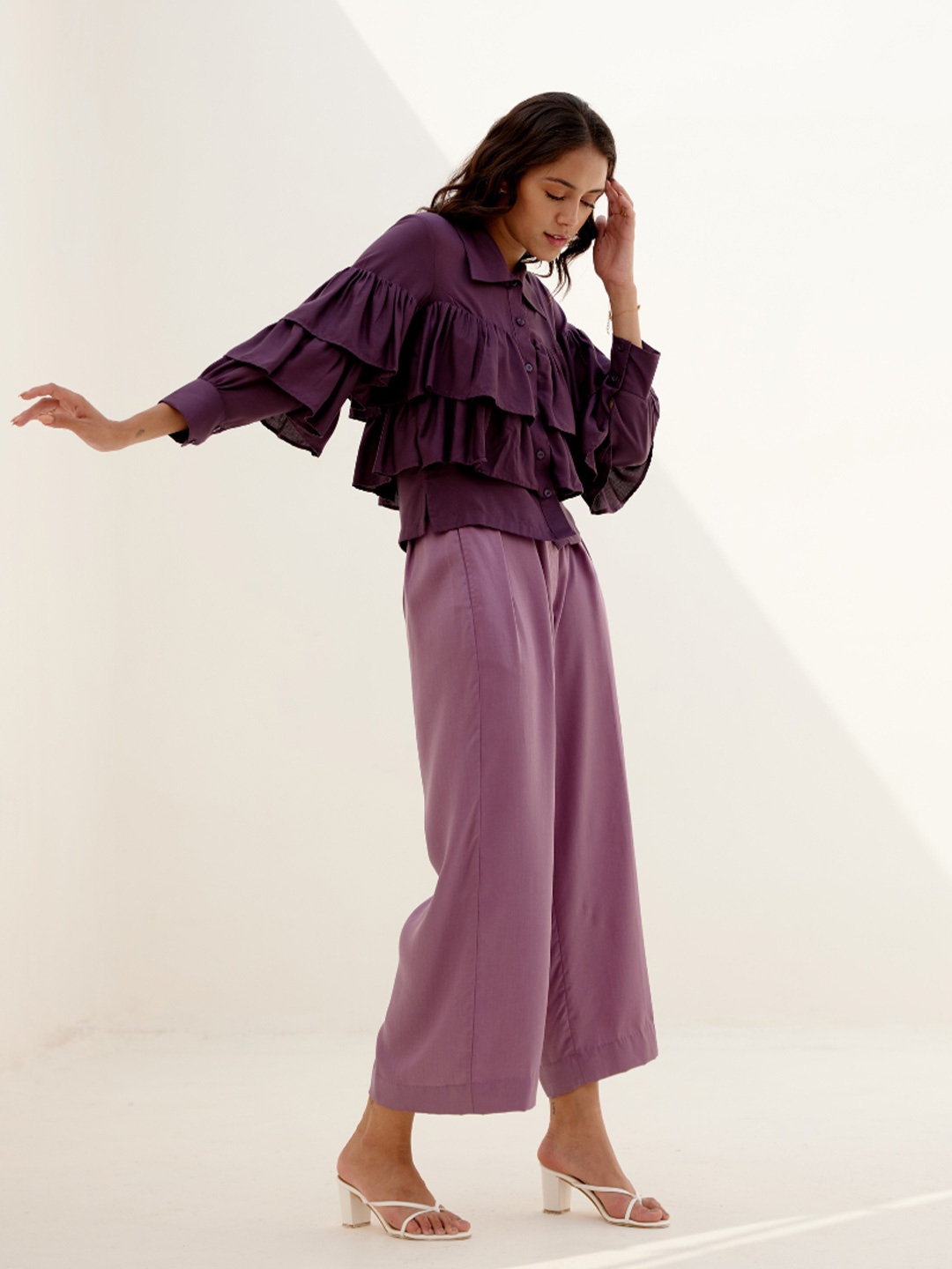 

SHIBUI Women Opaque Casual Shirt, Lavender