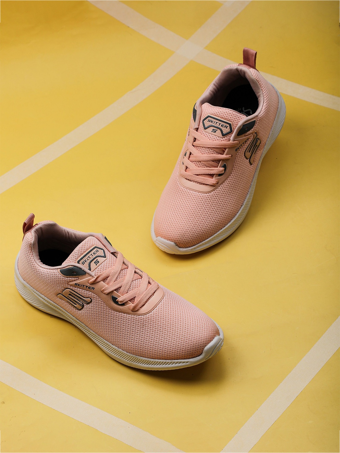

TPENT Women Mesh Lace Up Non-Marking Running Shoes, Pink