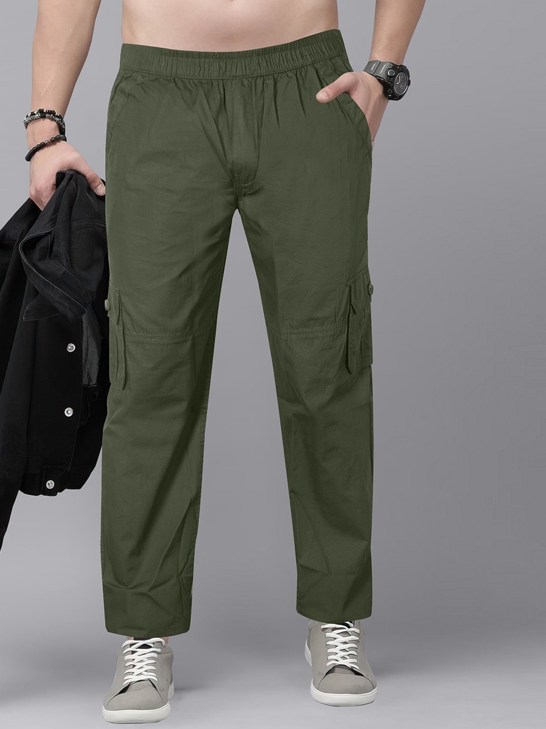 

Jb Just BLACK Men Cotton Track Pants, Green
