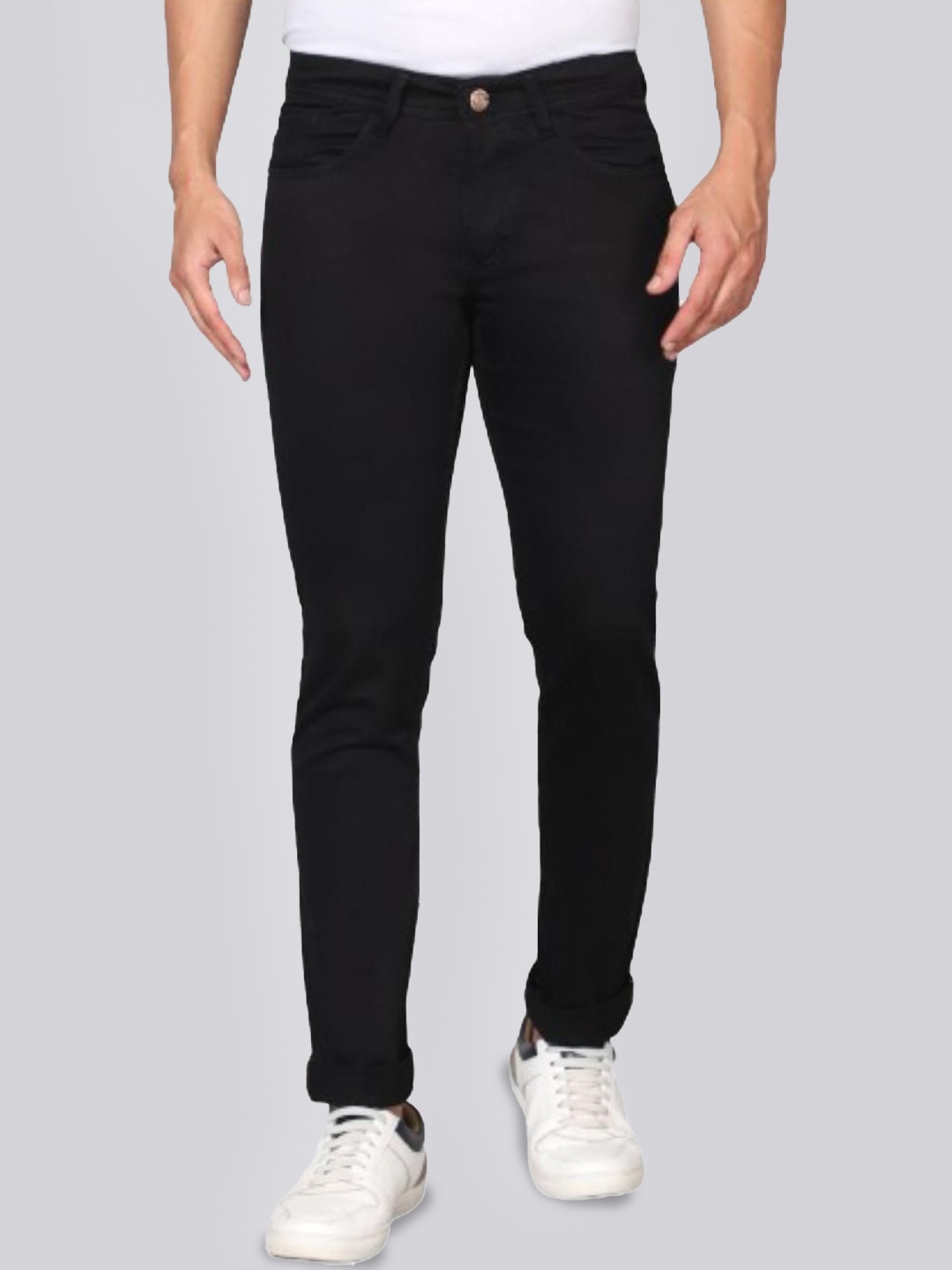 

RJ Denim Men Slim Fit Stretchable Jeans, Black