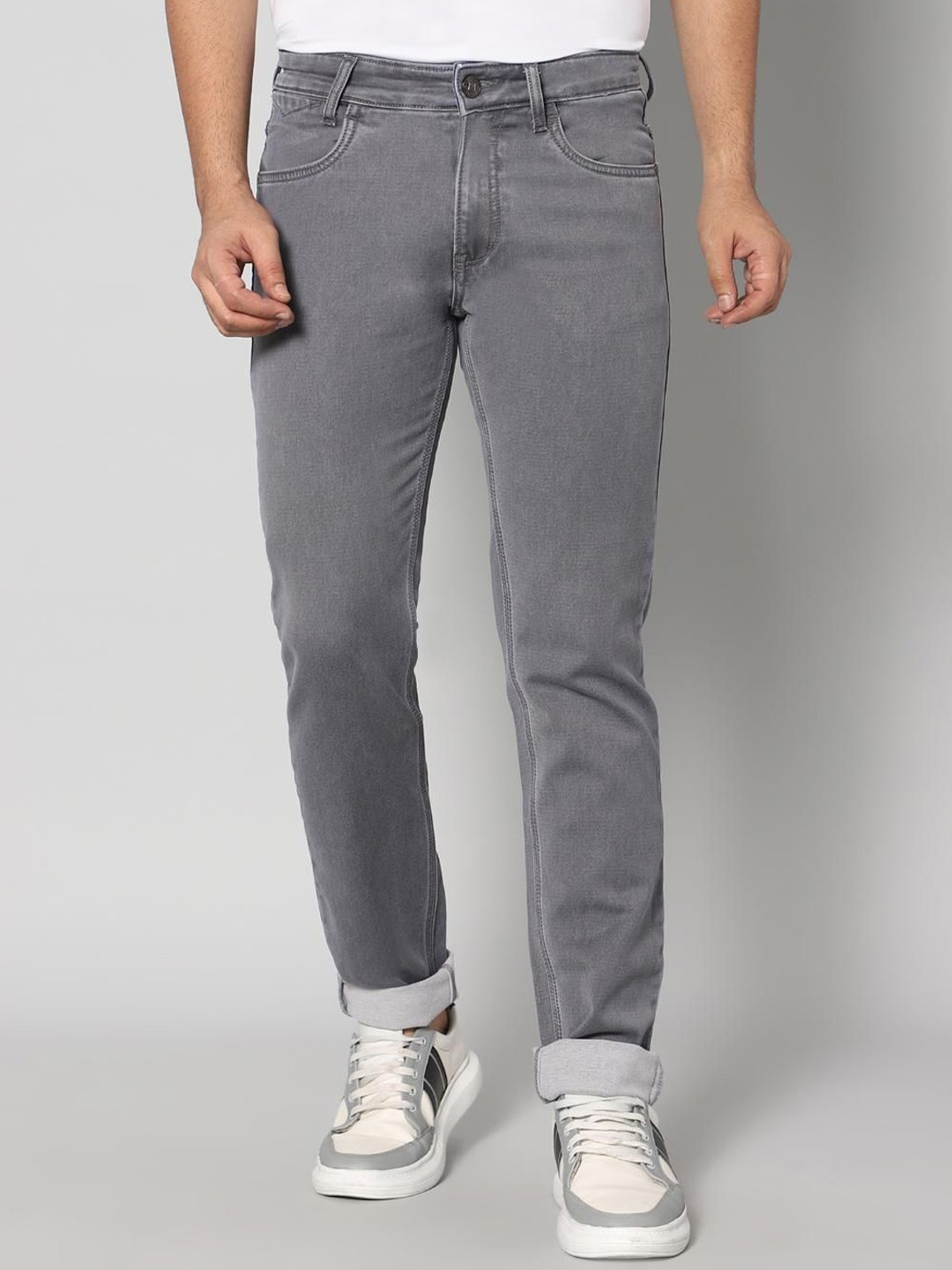 

RJ Denim Men Slim Fit Stretchable Jeans, Grey