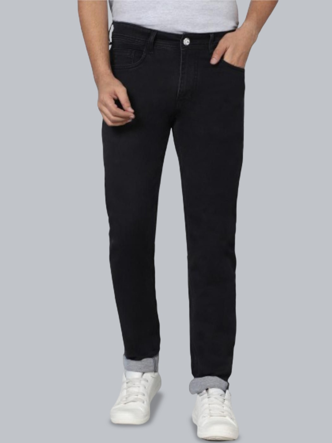 

RJ Denim Men Slim Fit Stretchable Jeans, Black