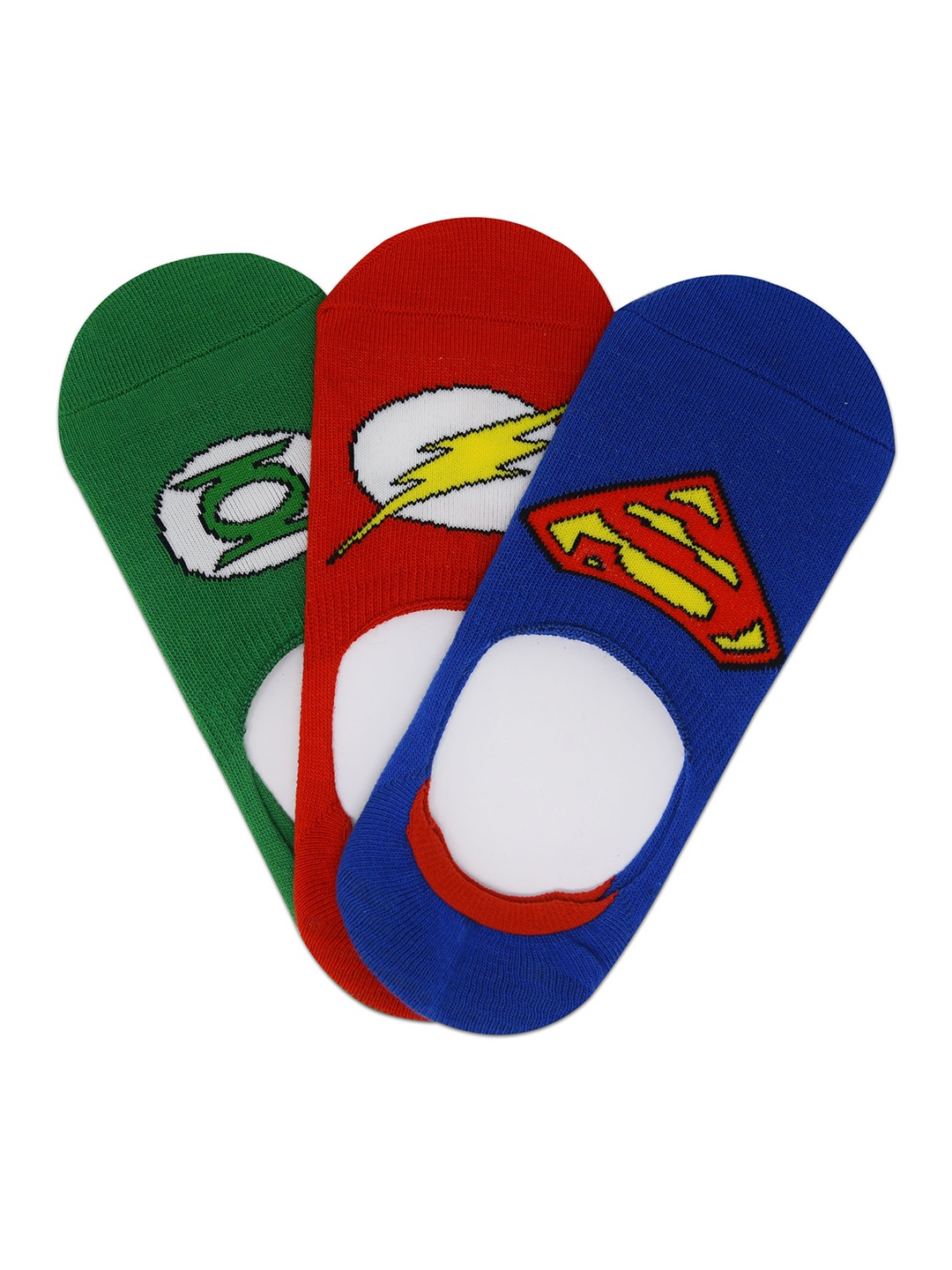 Balenzia Men Pack Of 3 Assorted Shoe Liners Socks, Green