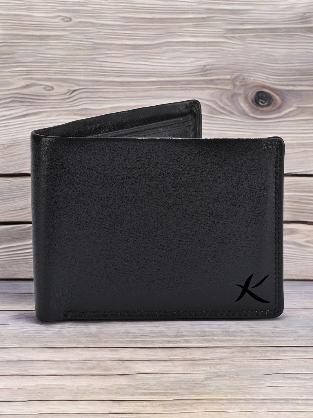 

Kastner Men Textured Leather Two Fold Wallet, Black