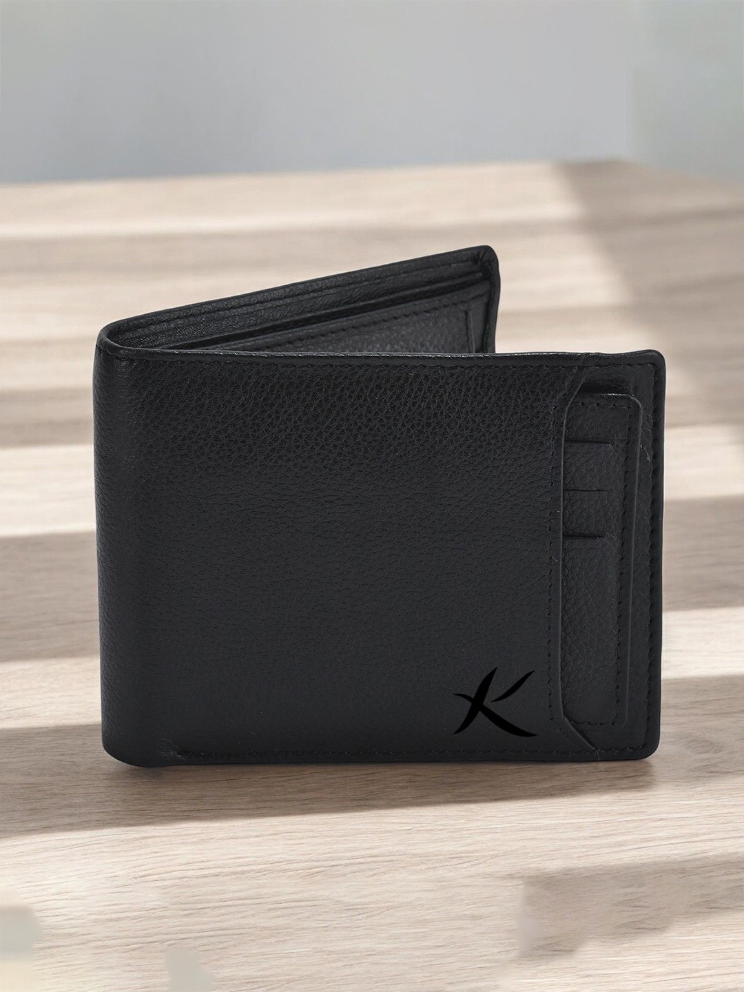 

Kastner Men Textured Leather Two Fold Wallet, Black