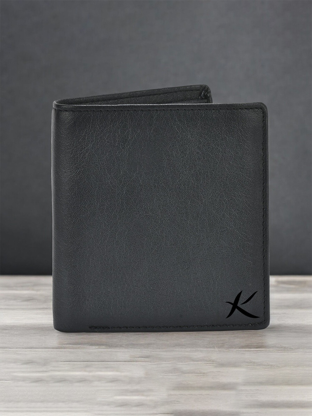 

Kastner Men Textured Leather Two Fold Wallet, Black