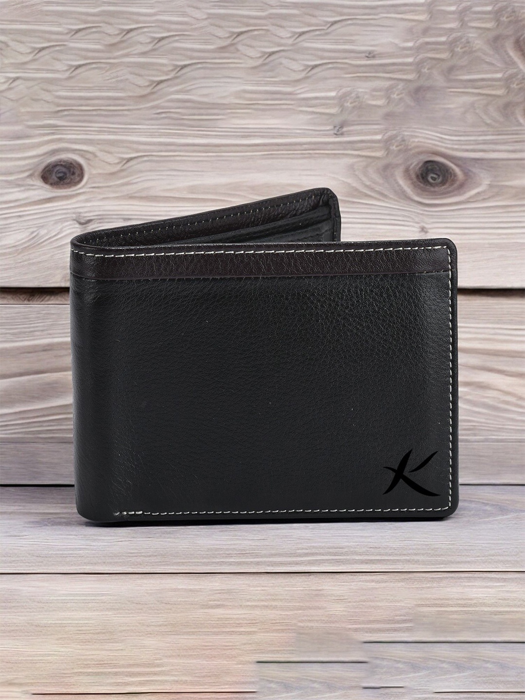 

Kastner Men Textured Leather Two Fold Wallet, Black