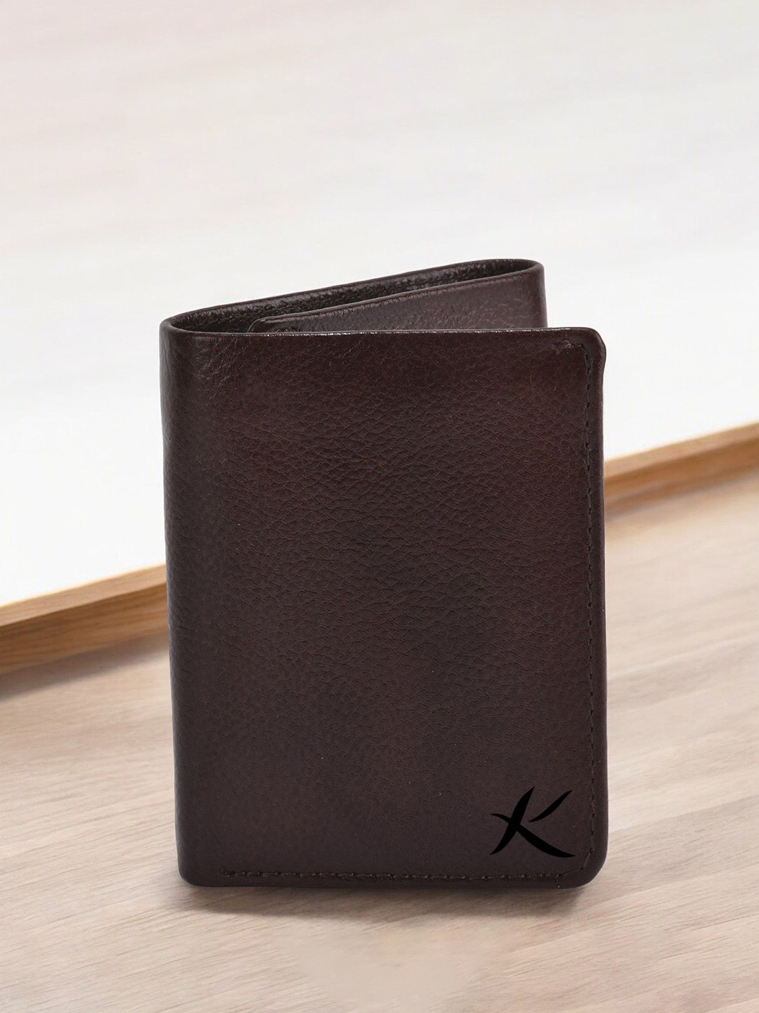 

Kastner Men Textured Leather Three Fold Wallet, Brown