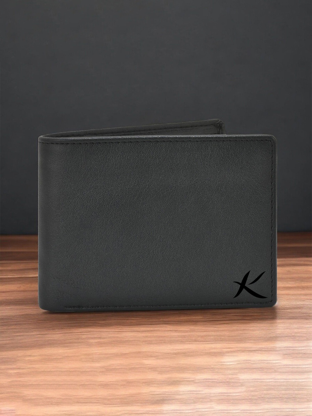 

Kastner Men Textured Leather Two Fold Wallet With RFID Blocking, Black