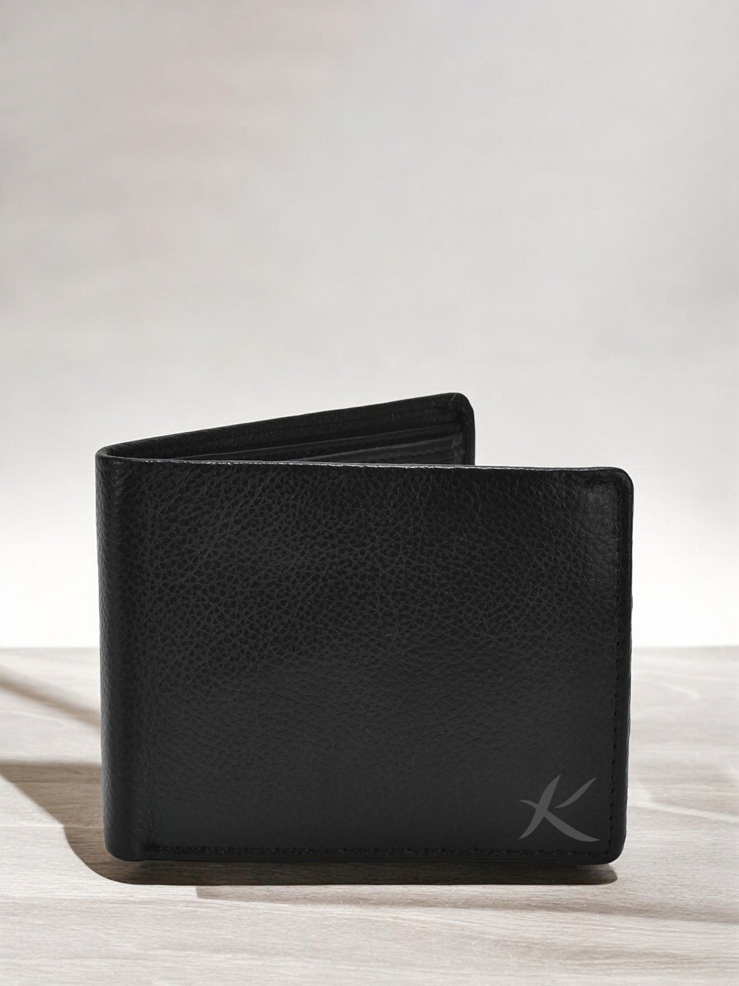 

Kastner Men Textured Leather Two Fold Wallet, Black