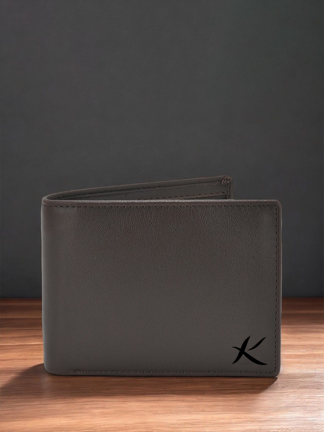 

Kastner Men Textured Leather Two Fold Wallet With RFID Blocking, Brown