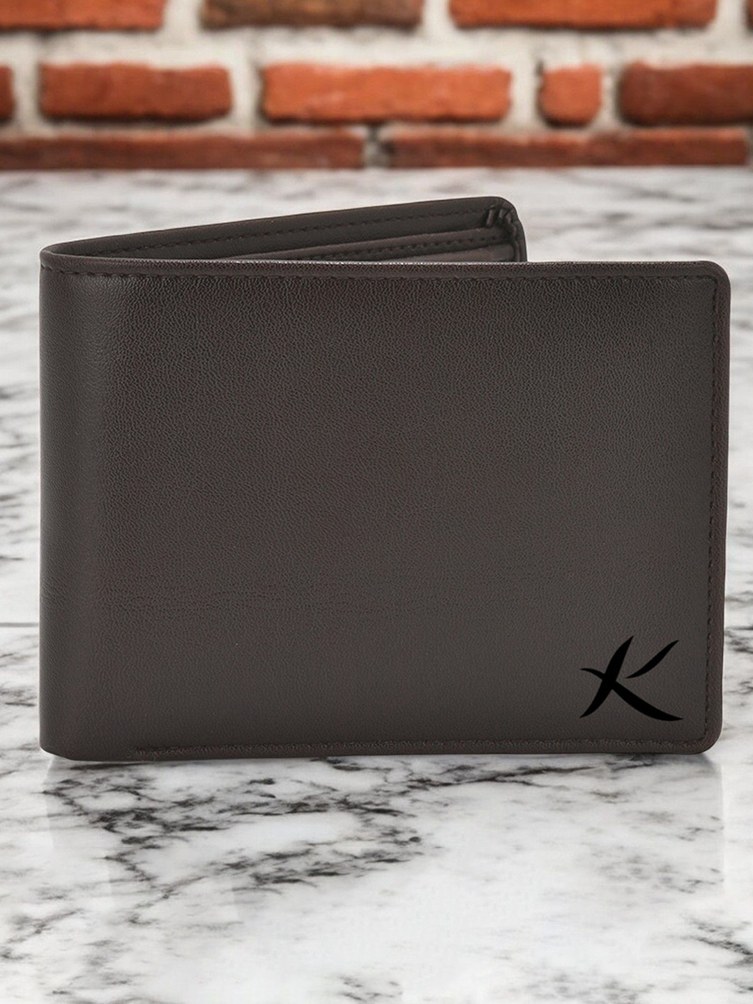 

Kastner Men Textured Leather Two Fold Wallet With RFID Blocking, Brown