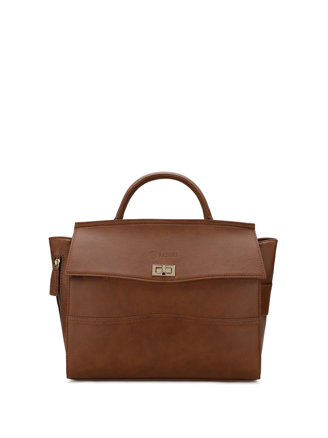 

RASHKI PU Structured Satchel, Tan