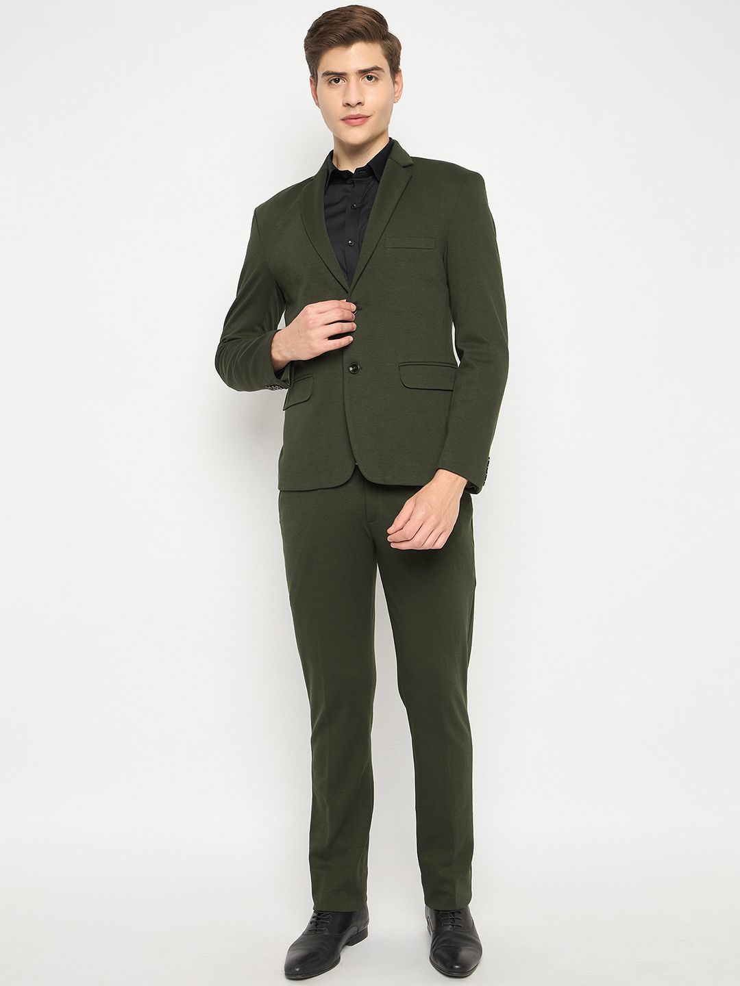 

Club York Men 2-Pcs Single-Breasted Formal Suit, Olive