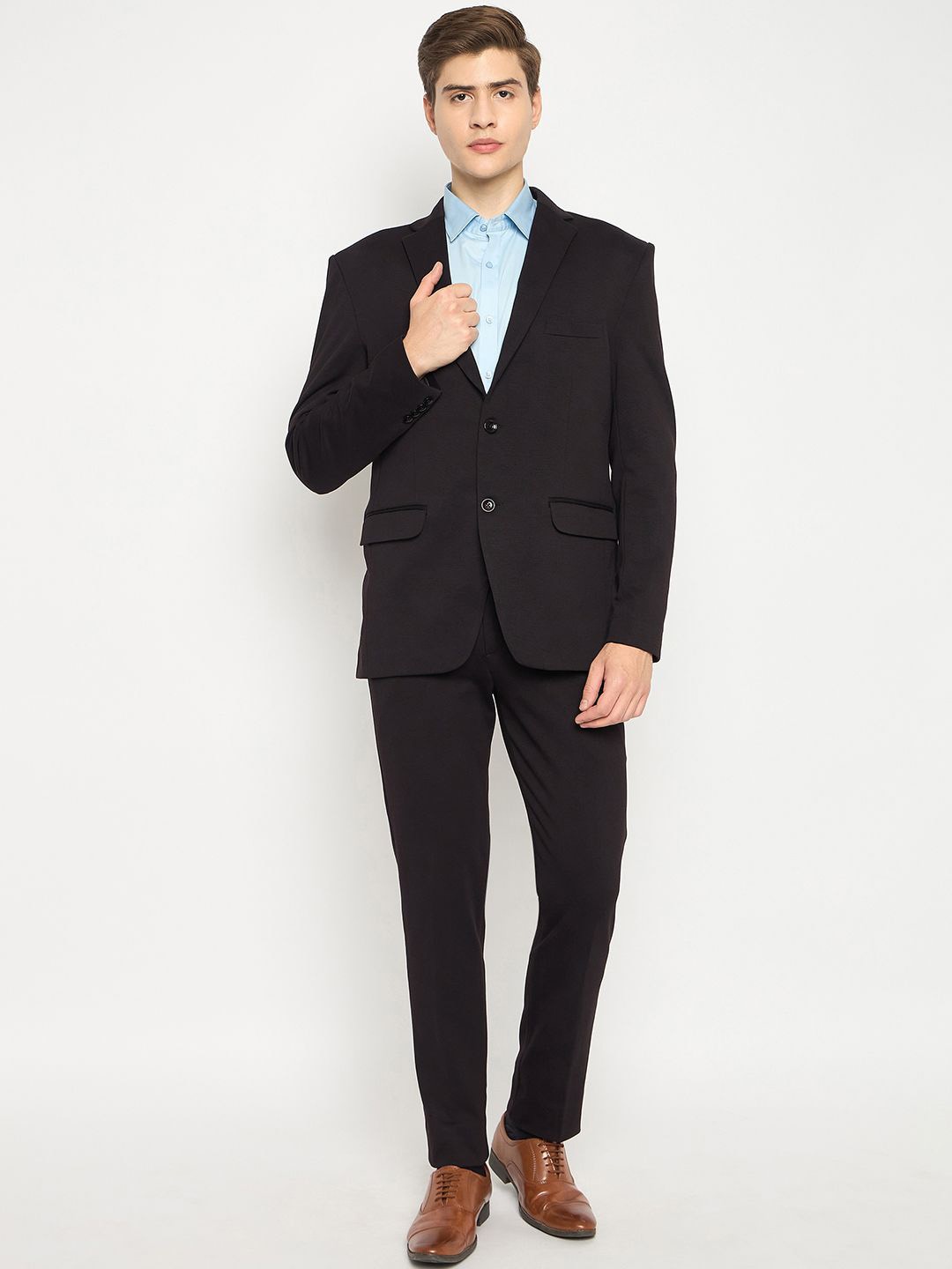 

Club York Single-Breasted Two-Piece Suit, Black