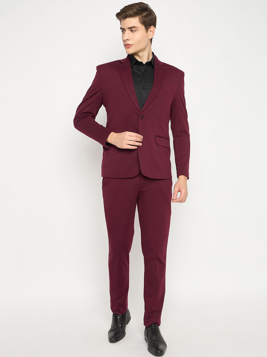 

Club York 2-Piece Single-Breasted Suits Set, Maroon