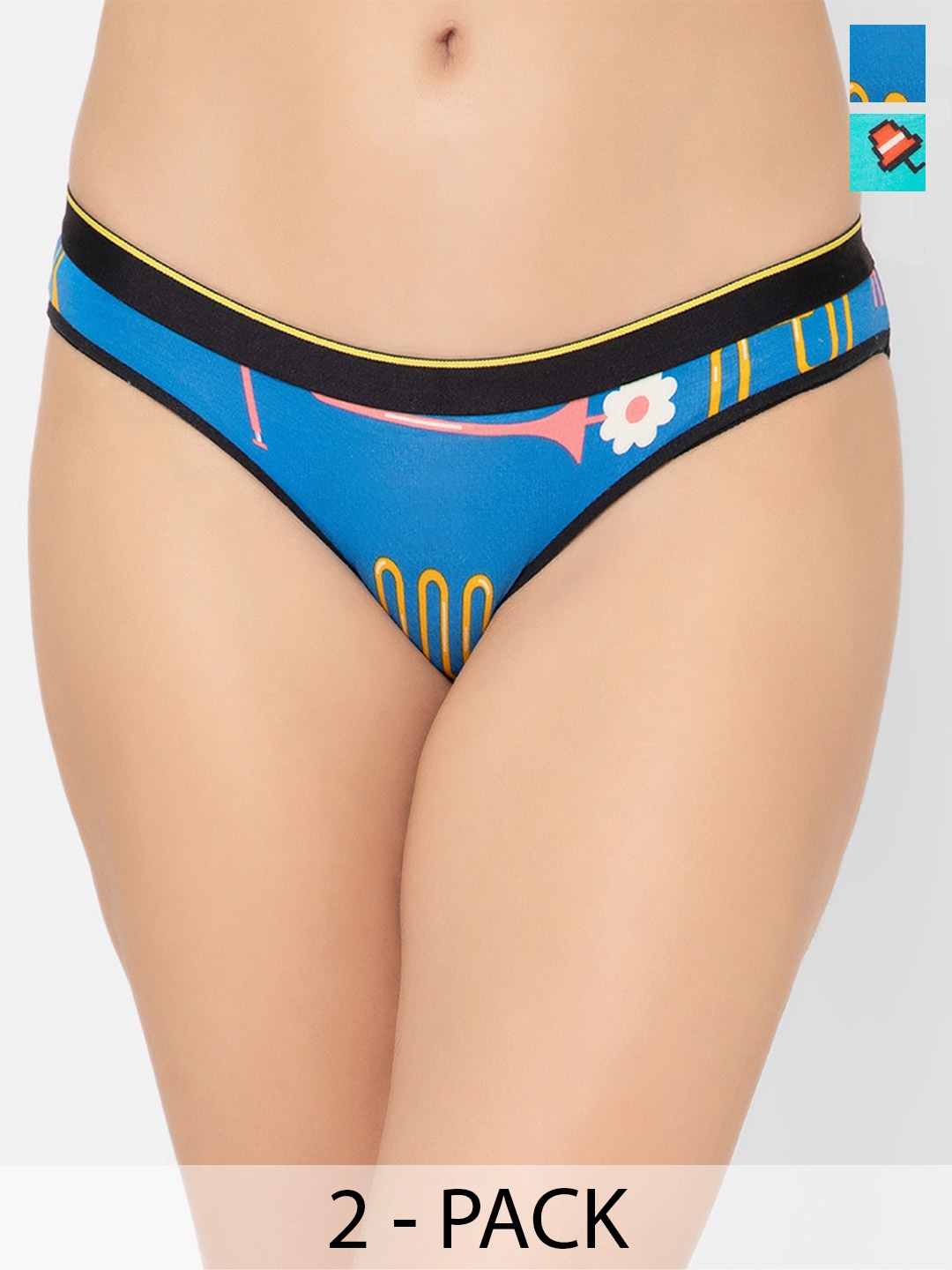

bummer Pack Of 2 Printed Briefs BIDBMC02S, Blue