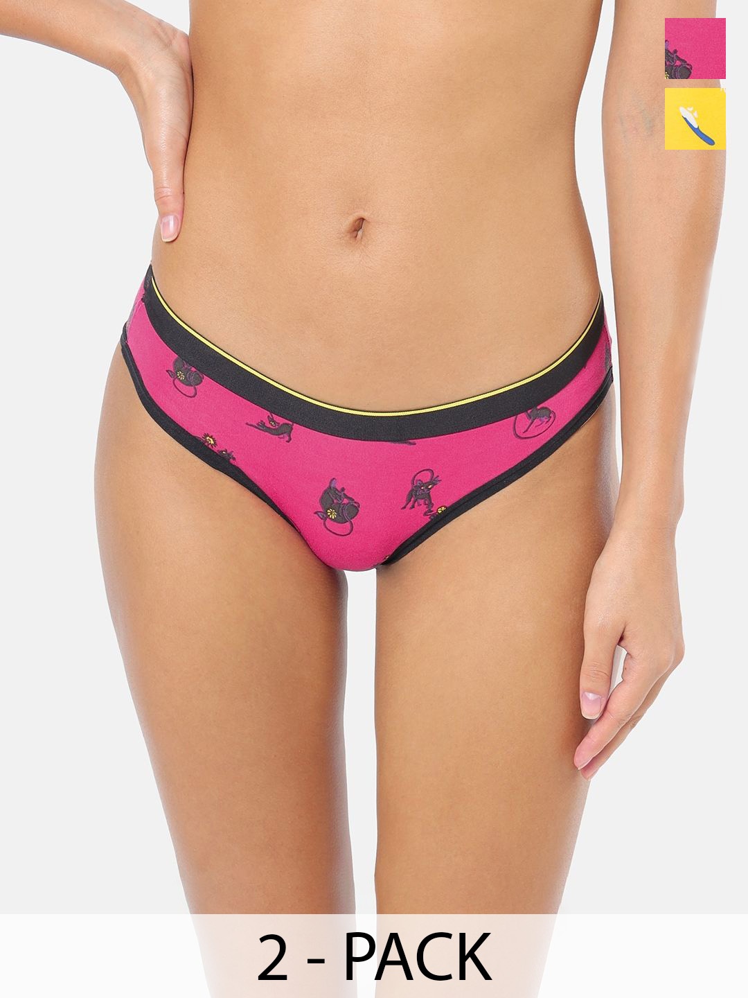 

bummer Pack Of 2 Micromodal Bikini Briefs BIUCBRE02S, Yellow