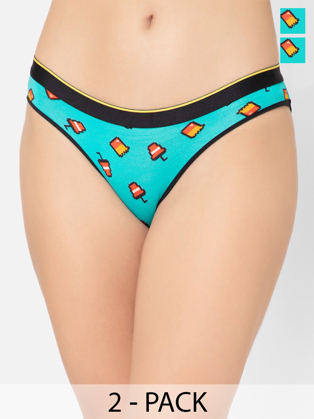 

bummer Men Printed 2-Pcs Mid-Rise Bikini Briefs BIMC02S, Multi