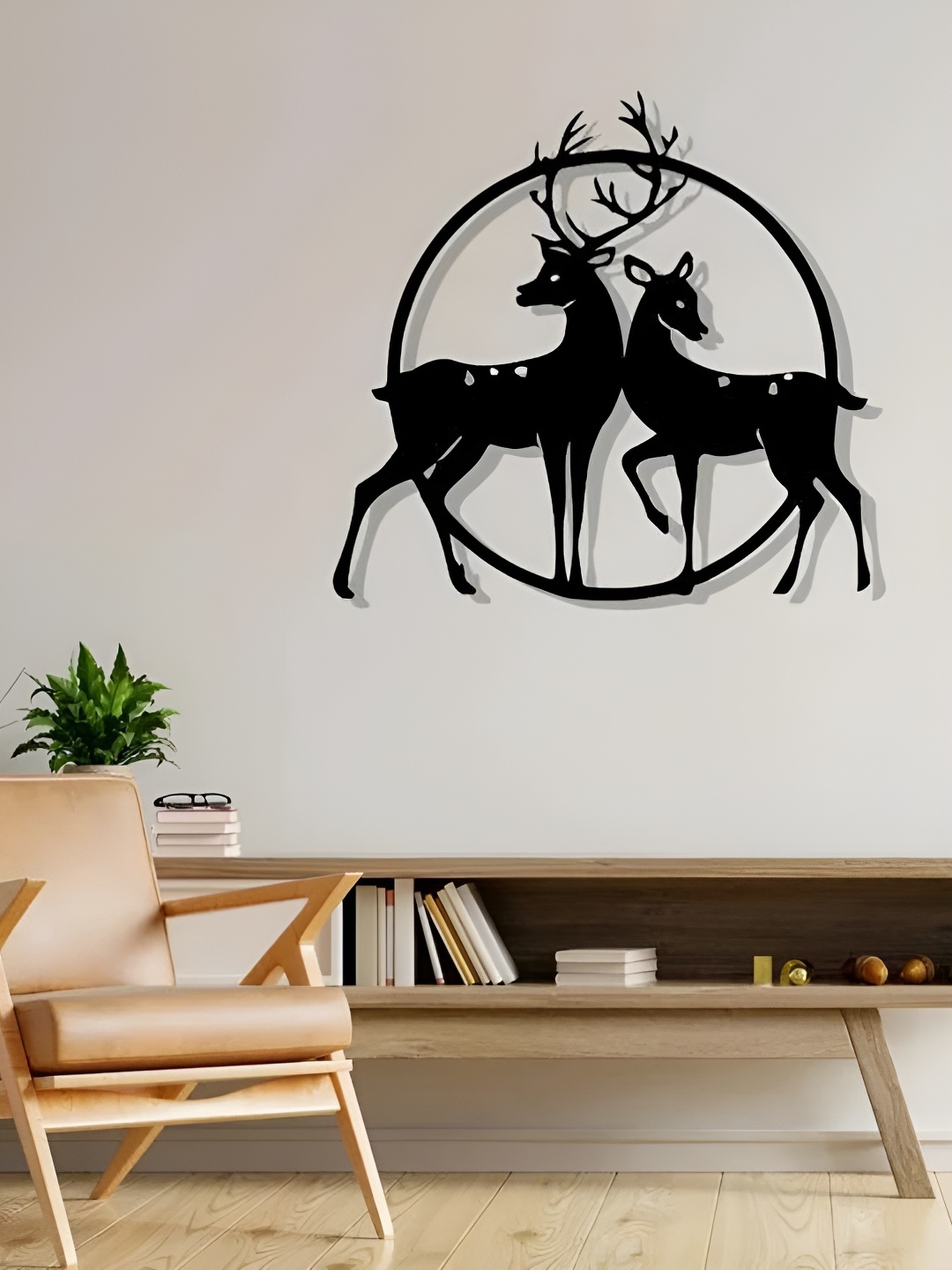 

ARTROOMS Black Deer Metal Wall Decor
