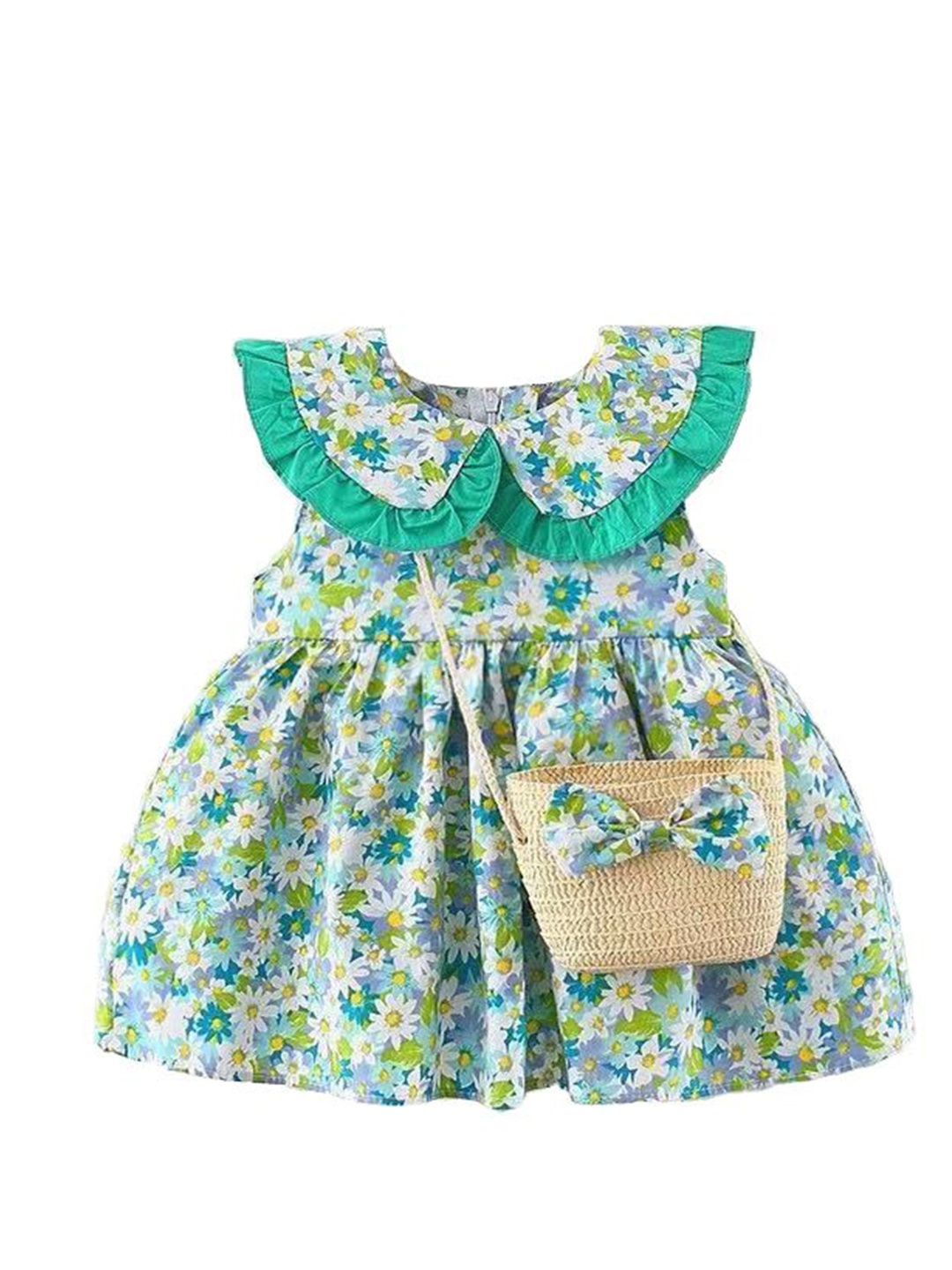 

StyleCast x Revolte Girls Floral Print Fit and Flare Dress, Green