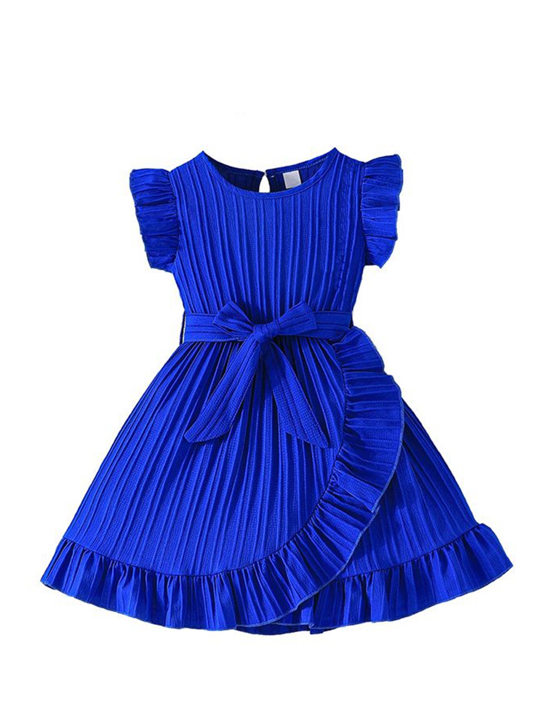 

StyleCast x Revolte Girls Flutter Sleeves Fit & Flare Dress, Blue