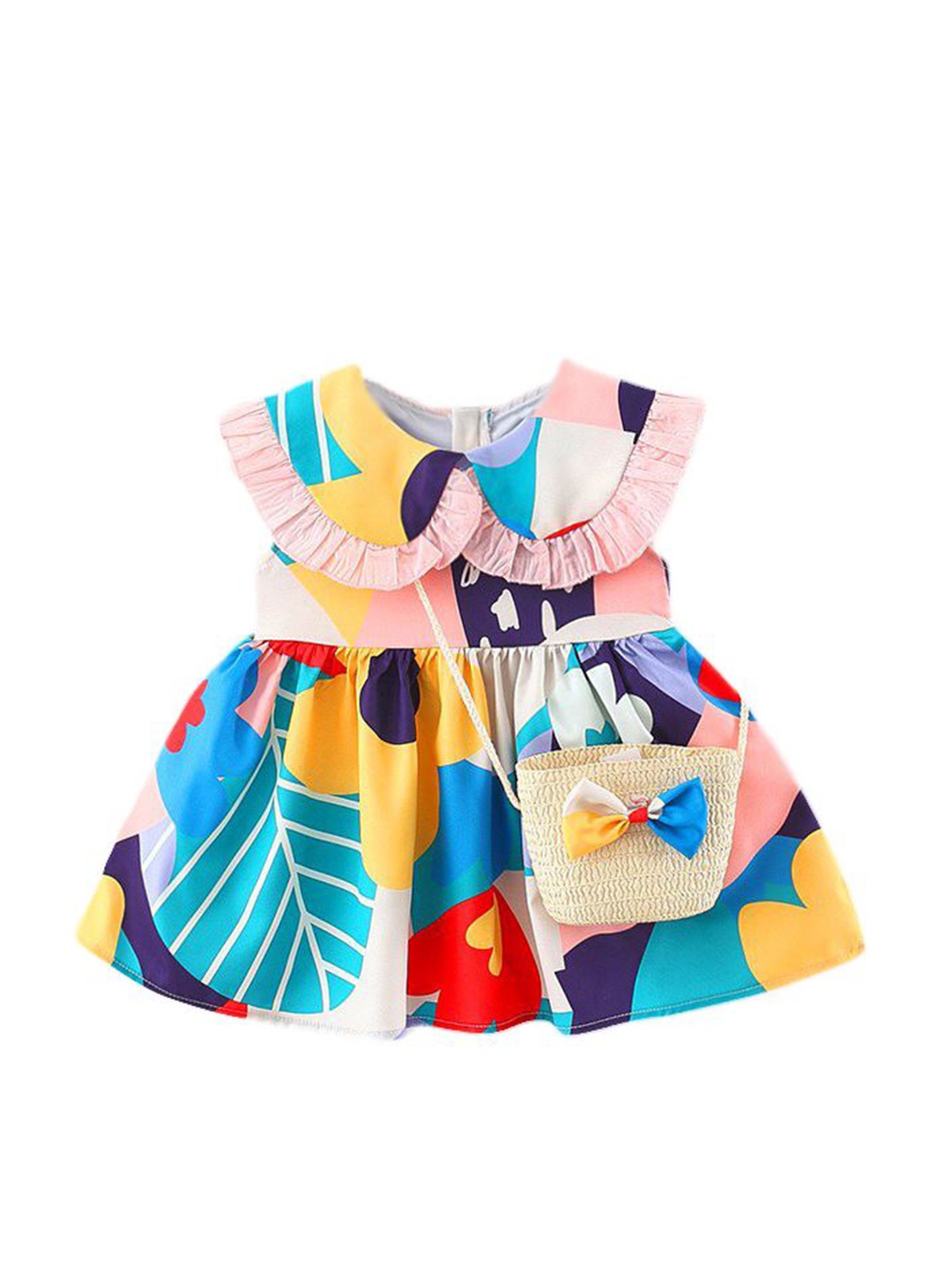 

StyleCast x Revolte Girls Print Peter Pan Collar Fit & Flare Dress, Blue