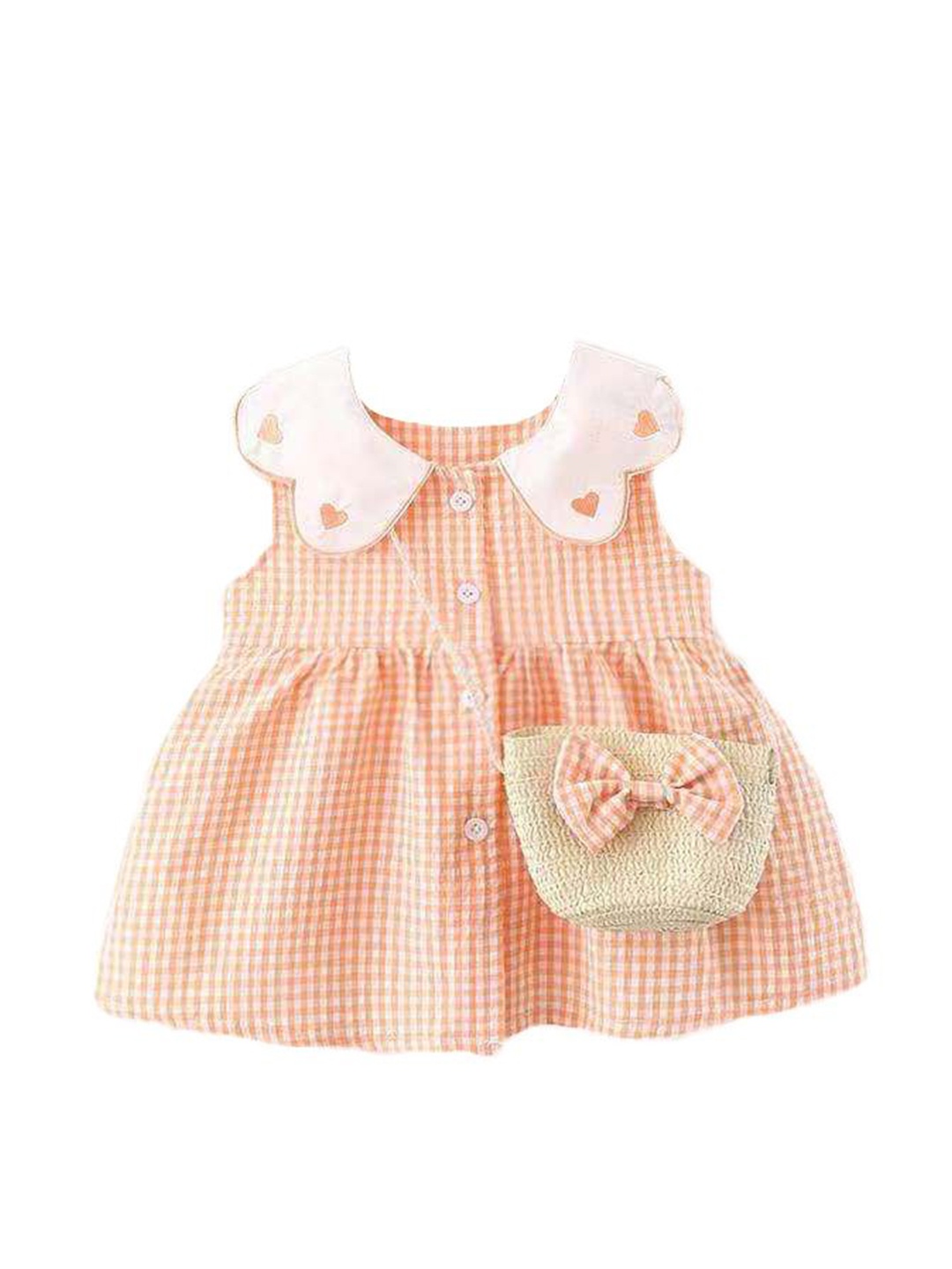 

StyleCast x Revolte Girls Checked A-Line Dress, Orange