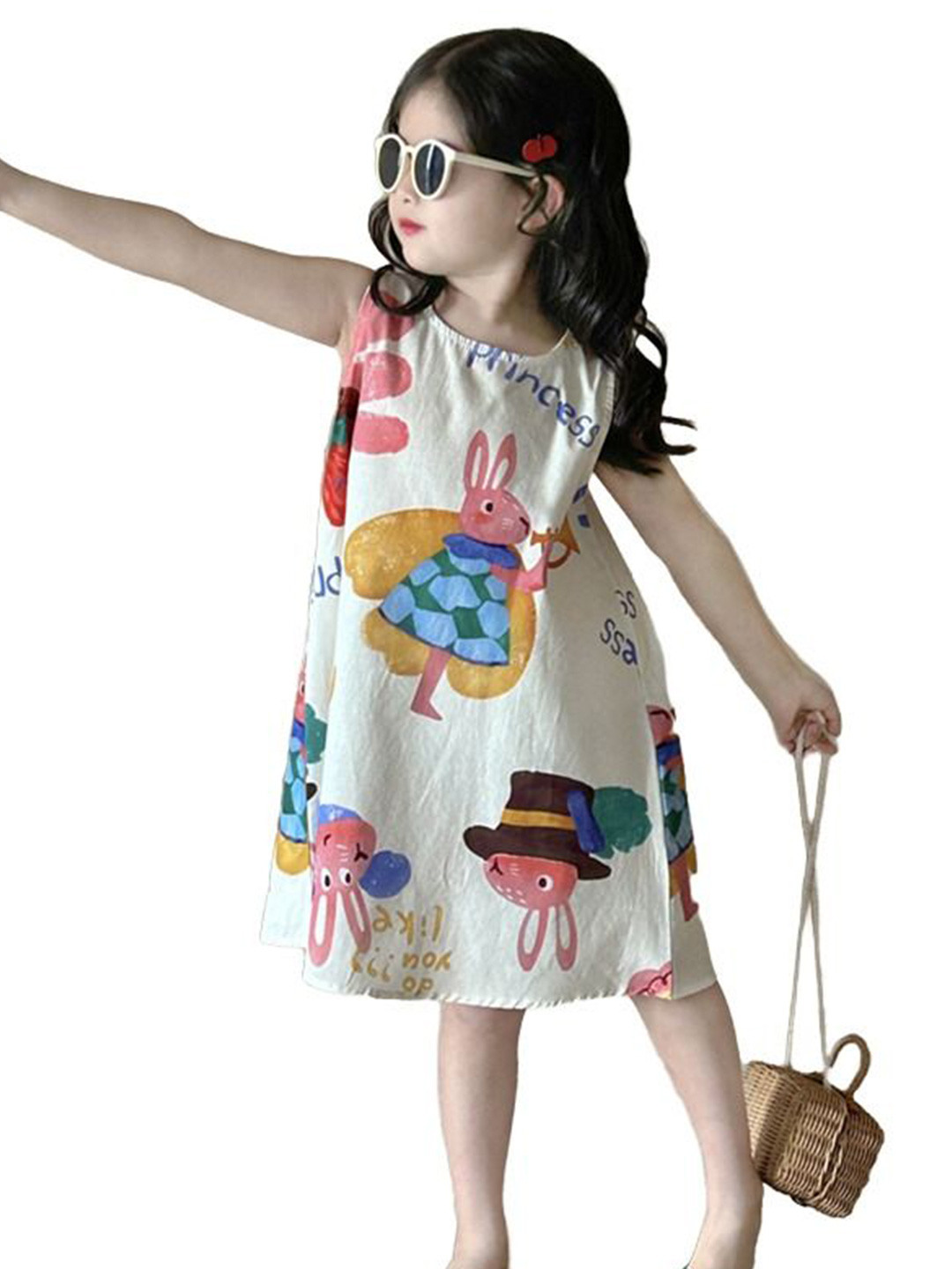 

StyleCast x Revolte Girls Printed A-Line Dress, White