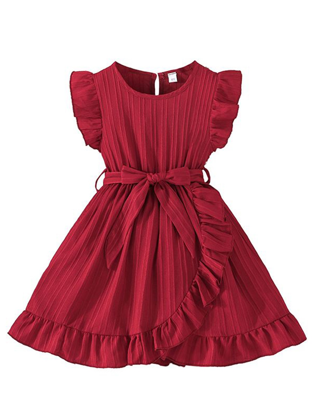 

StyleCast x Revolte Girls Flutter Sleeves Fit & Flare Dress, Maroon