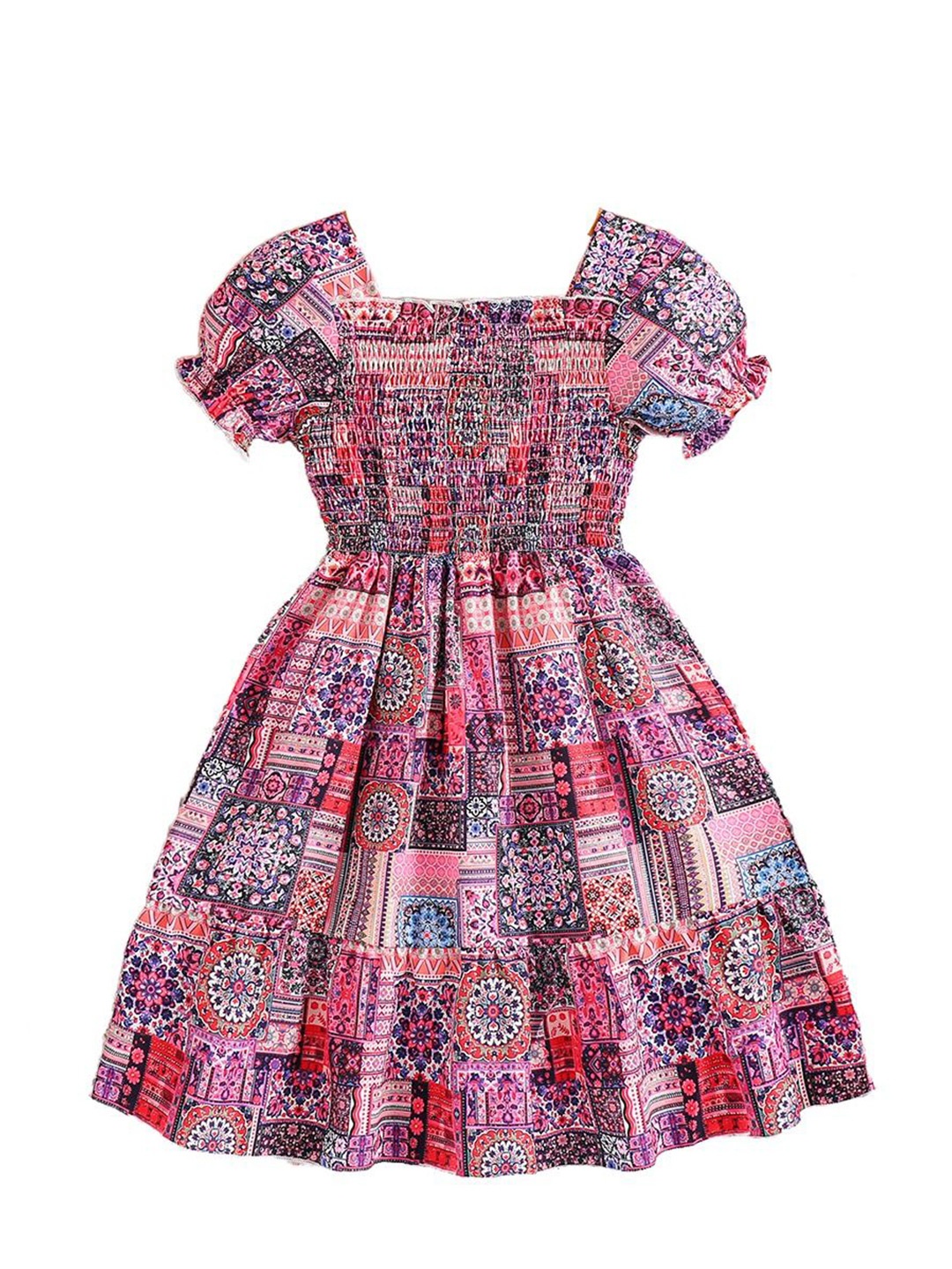 

StyleCast x Revolte Girls Bohemian Print Fit & Flare Dress, Red